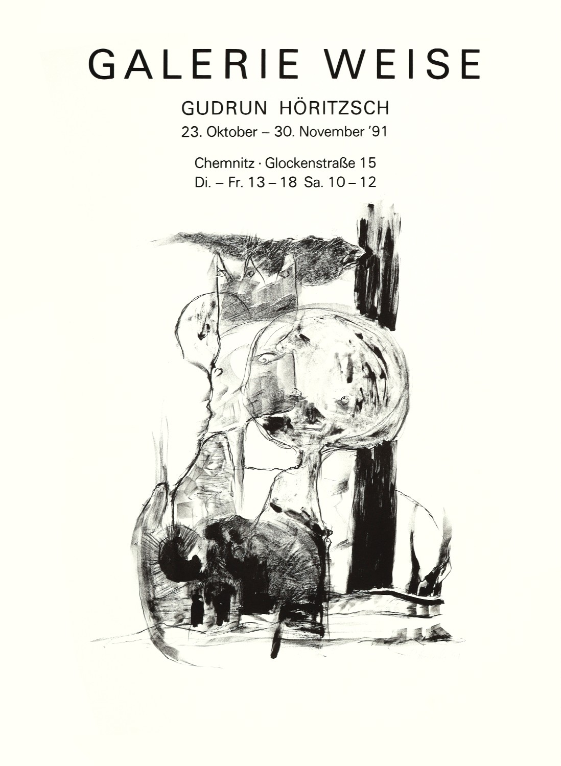 Gudrun Höritzsch, Galerie Weise - Gudrun Höritzsch 23. Oktober - 30. November `91